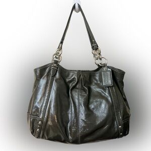 Coach Leather Alexandra Tote 16231 Dark Grey